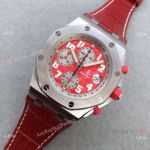 Swiss 3126 Audemars Piguet Royal Oak Offshore Watch Red Leather Band